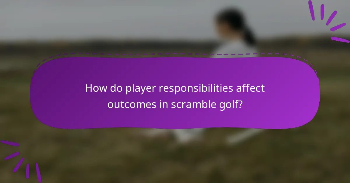 How do player responsibilities affect outcomes in scramble golf?