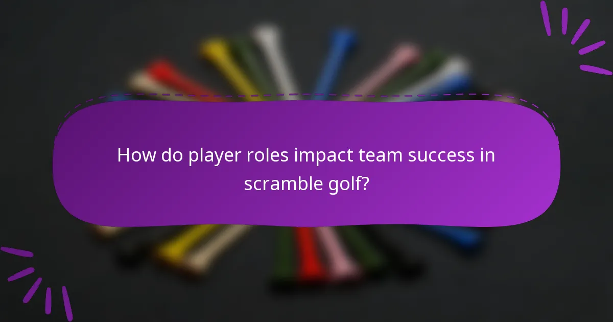 How do player roles impact team success in scramble golf?