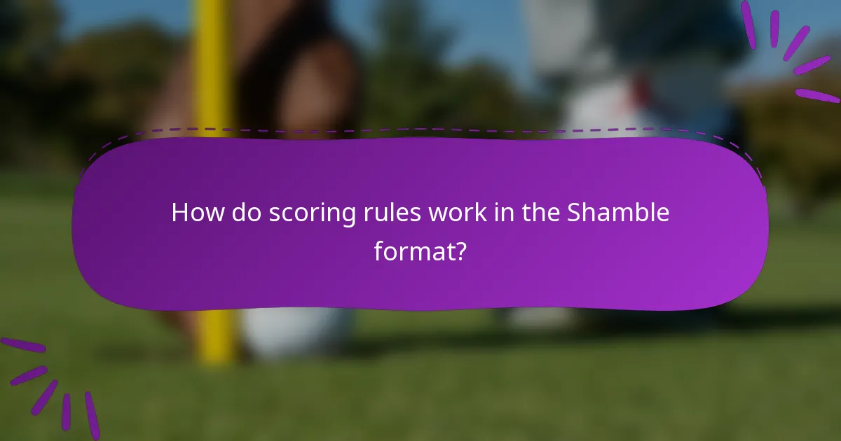 How do scoring rules work in the Shamble format?
