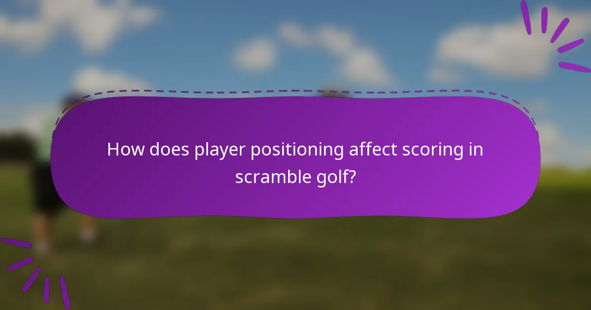 How does player positioning affect scoring in scramble golf?
