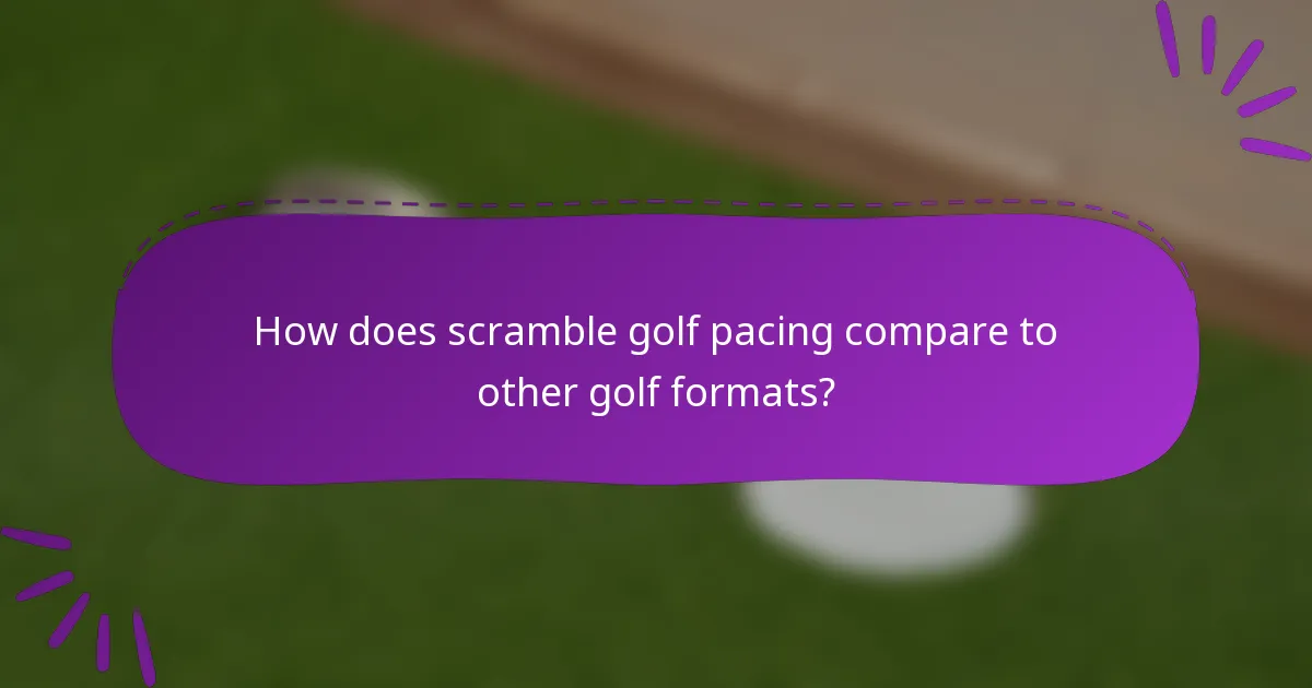 How does scramble golf pacing compare to other golf formats?
