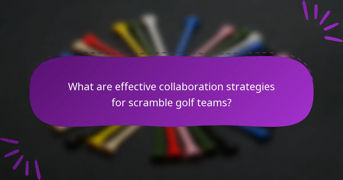 What are effective collaboration strategies for scramble golf teams?