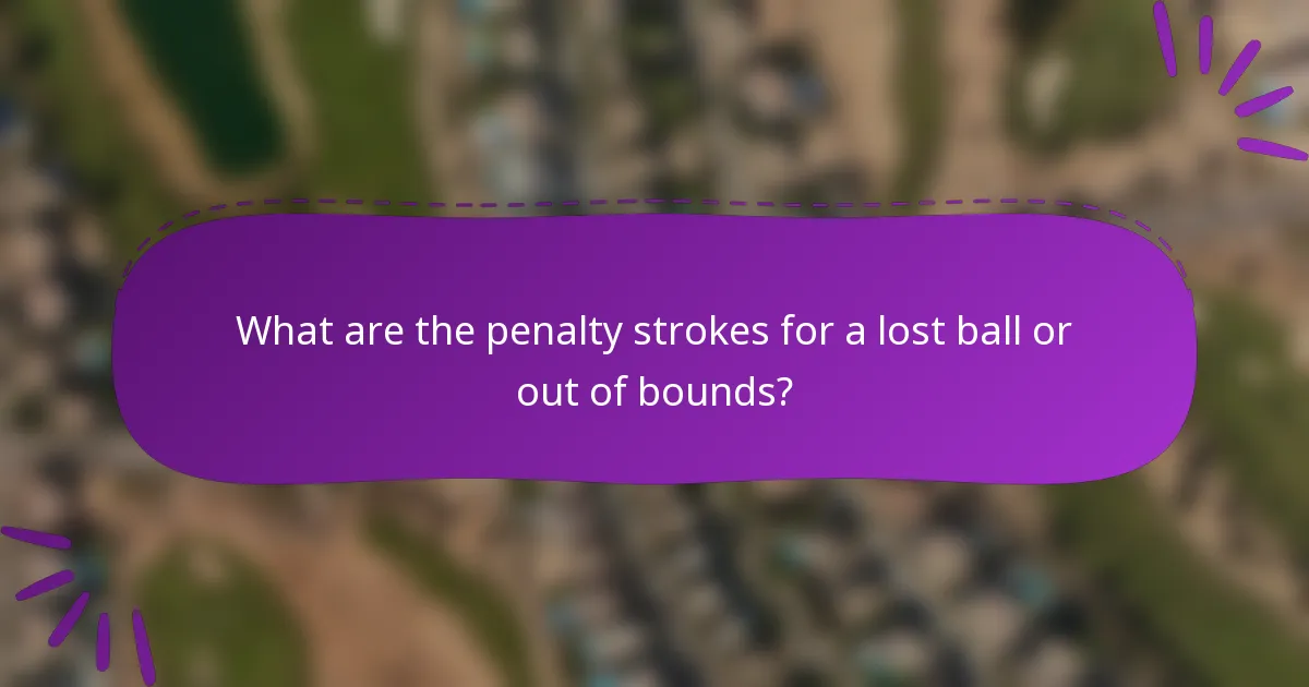 What are the penalty strokes for a lost ball or out of bounds?