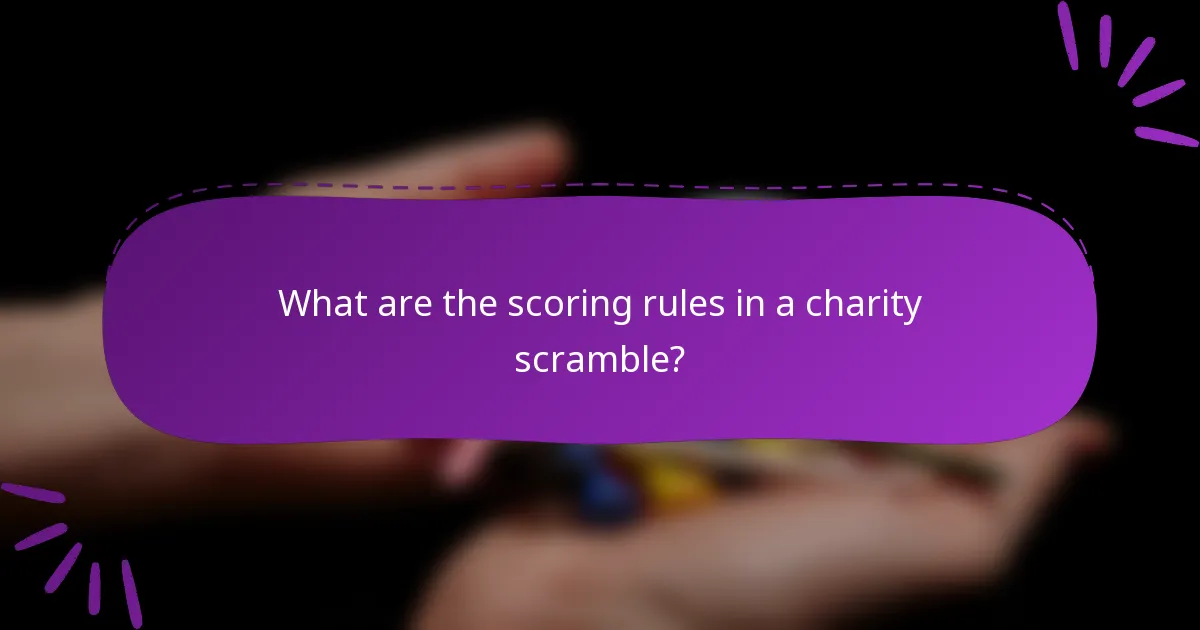 What are the scoring rules in a charity scramble?